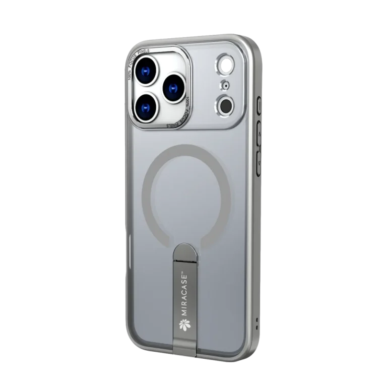 כיסוי MAGSAFE ל-iPhone 17 Pro בצבע אפור דגם MIRASTAND מבית Miracase