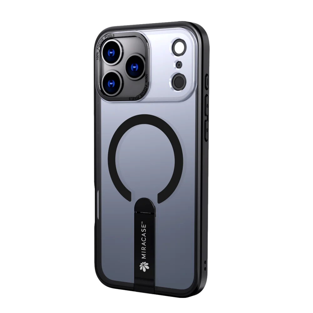 כיסוי MAGSAFE ל-iPhone 17 Pro Max בצבע שחור דגם MIRASTAND מבית Miracase כיסוי MAGSAFE ל-iPhone 17 Pro Max בצבע שחור דגם MIRASTAND מבית Miracase