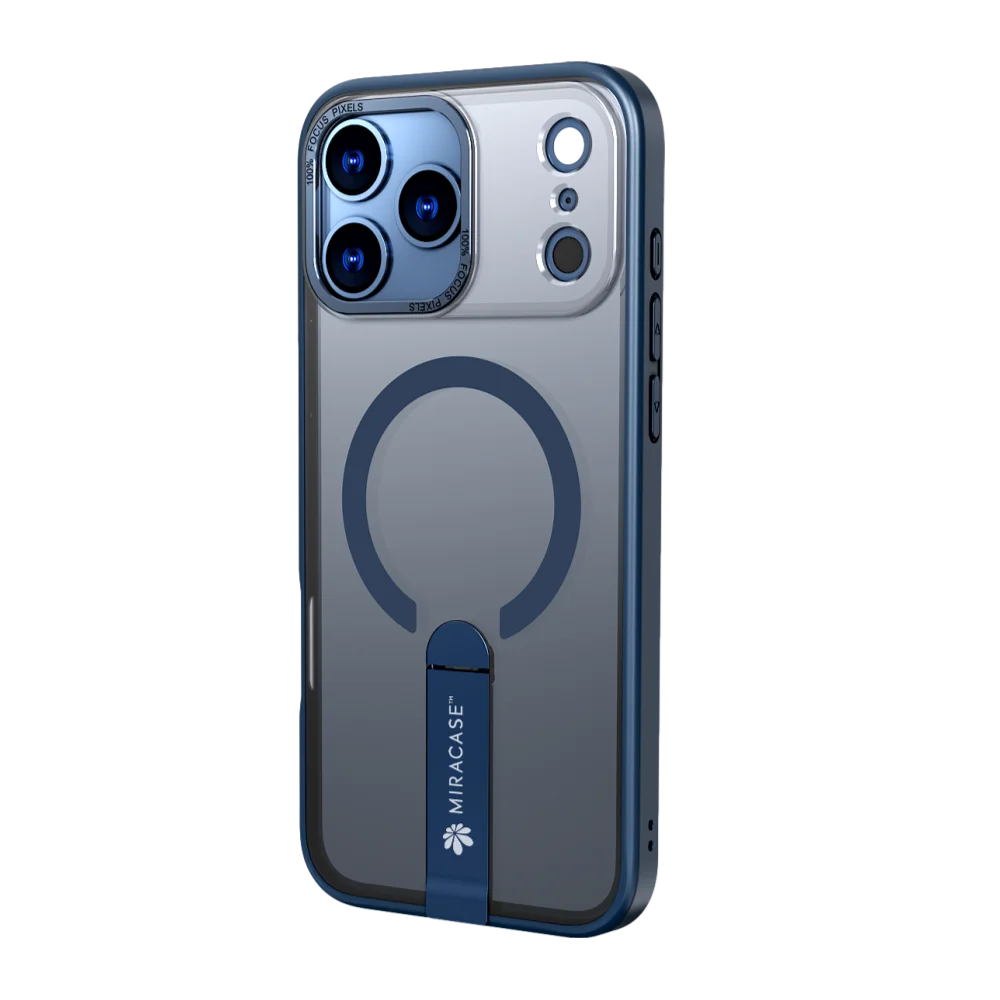 כיסוי MAGSAFE ל-iPhone 17 Pro Max בצבע כחול דגם MIRASTAND מבית Miracase כיסוי MAGSAFE ל-iPhone 17 Pro Max בצבע כחול דגם MIRASTAND מבית Miracase
