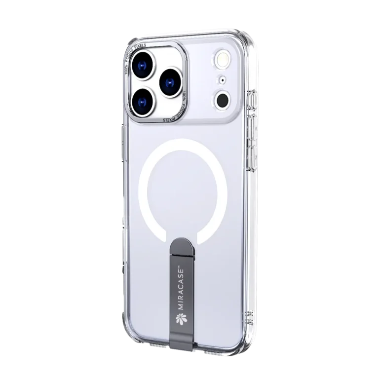 כיסוי MAGSAFE ל-iPhone 17 Pro Max בצבע שקוף דגם MIRASTAND מבית Miracase