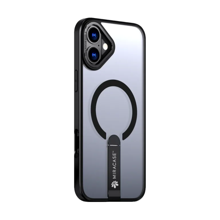 כיסוי MAGSAFE ל-iPhone 16  בצבע שחור דגם MIRASTAND מבית Miracase
