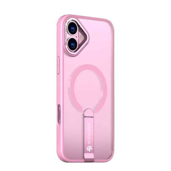 כיסוי MAGSAFE ל-iPhone 16 בצבע ורוד דגם MIRASTAND מבית Miracase