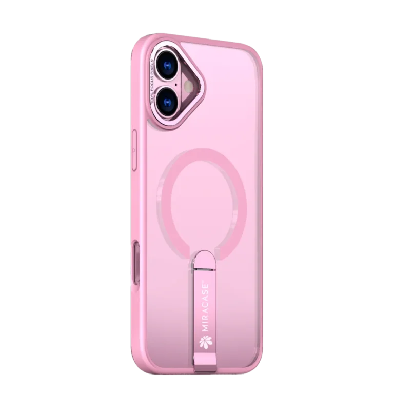 כיסוי MAGSAFE ל-iPhone 16  בצבע ורוד דגם MIRASTAND מבית Miracase