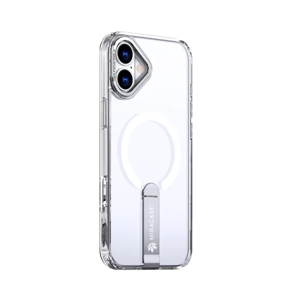 כיסוי MAGSAFE ל-iPhone 16  בצבע שקוף דגם MIRASTAND מבית Miracase