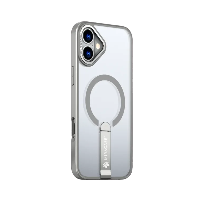 כיסוי MAGSAFE ל-iPhone 16  בצבע אפור דגם MIRASTAND מבית Miracase