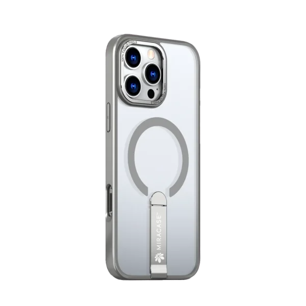 כיסוי MAGSAFE ל-iPhone 16 Pro בצבע אפור דגם MIRASTAND מבית Miracase