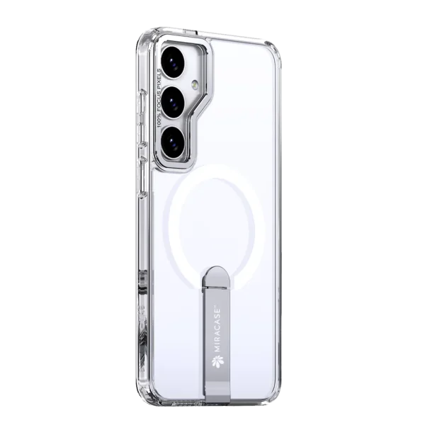 כיסוי MAGSAFE ל-Samsung S25 בצבע שקוף דגם MIRASTAND מבית Miracase