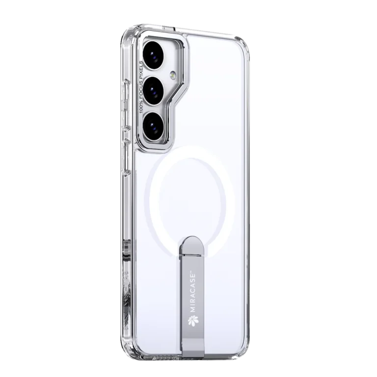 כיסוי MAGSAFE ל-Samsung S25 בצבע שקוף דגם MIRASTAND מבית Miracase