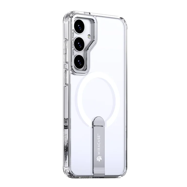 כיסוי MAGSAFE ל-Samsung S25 Plus בצבע שקוף דגם MIRASTAND מבית Miracase