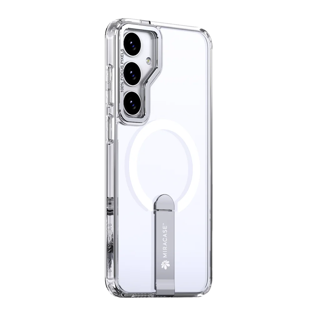 כיסוי MAGSAFE ל-Samsung S25 Plus  בצבע שקוף דגם MIRASTAND מבית Miracase