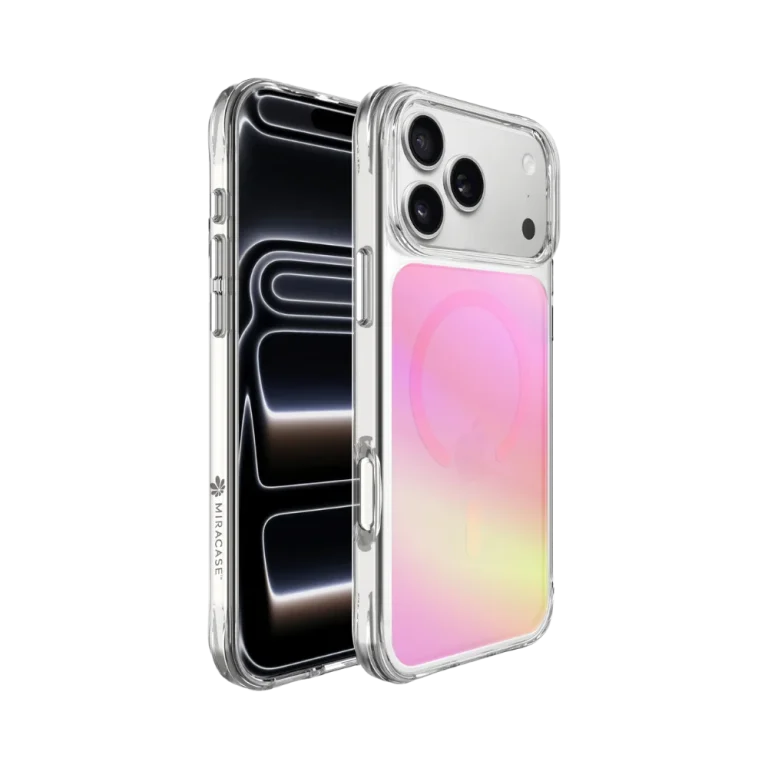 כיסוי ל-iPhone 17 Pro בצבע ורוד דגם MIRACHROME מבית Miracase