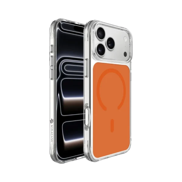 כיסוי ל-iPhone 17 Pro בצבע כתום דגם MIRAGRID מבית Miracase