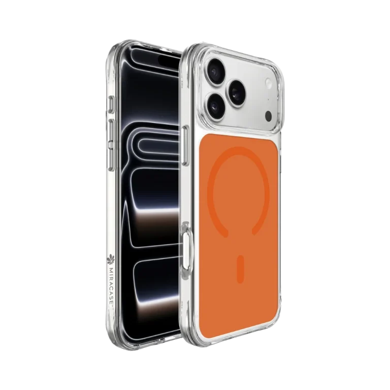 כיסוי ל-iPhone 17 Pro Max בצבע כתום דגם MIRAGRID מבית Miracase