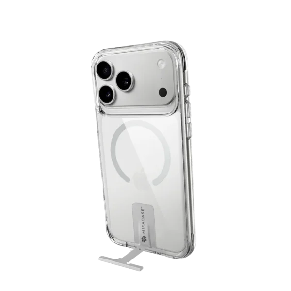 כיסוי ל-iPhone 17 Pro בצבע שקוף-כסף דגם MIRAKick מבית Miracase
