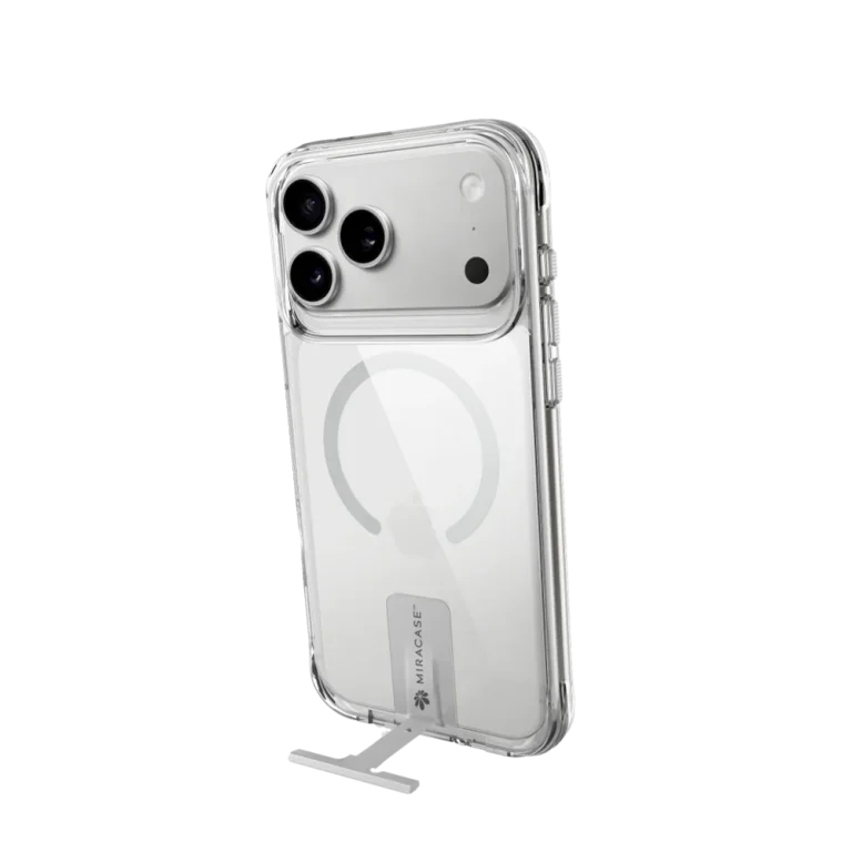 כיסוי ל-iPhone 17 Pro בצבע שקוף-כסף דגם MIRAKick מבית Miracase