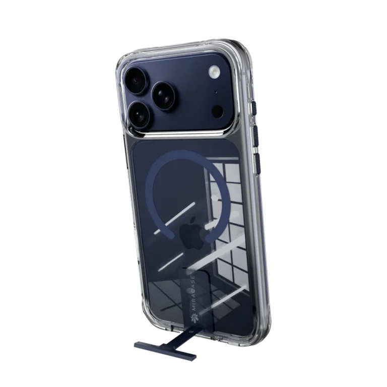 כיסוי ל-iPhone 17 Pro בצבע שקוף-כחול דגם MIRAKick מבית Miracase