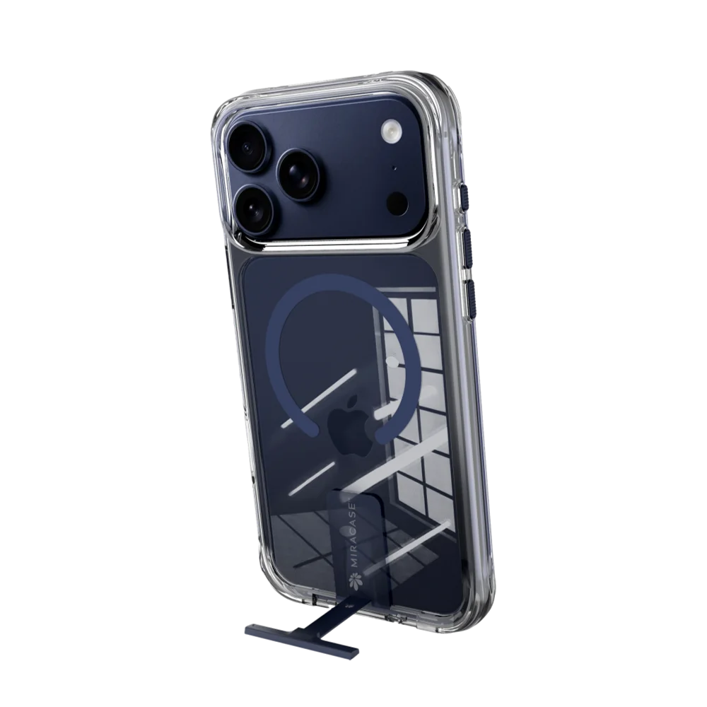 כיסוי ל-iPhone 17 Pro בצבע שקוף-כחול דגם MIRAKick מבית Miracase כיסוי ל-iPhone 17 Pro בצבע שקוף-כחול דגם MIRAKick מבית Miracase