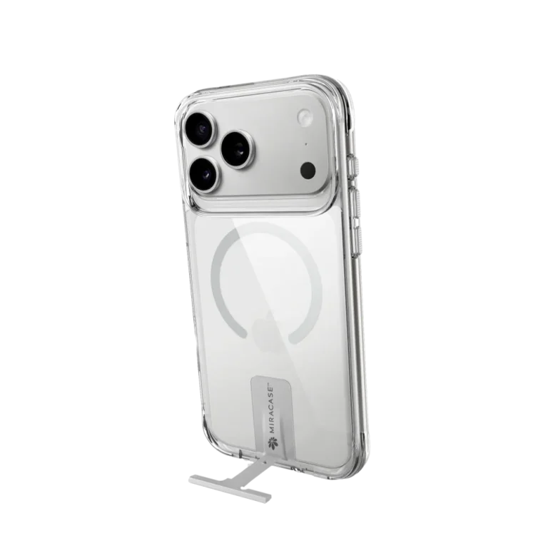 כיסוי ל-iPhone 17 Pro Max בצבע שקוף-כסף דגם MIRAKick מבית Miracase