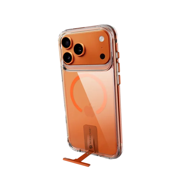כיסוי ל-iPhone 17 Pro Max בצבע שקוף-כתום דגם MIRAKick מבית Miracase