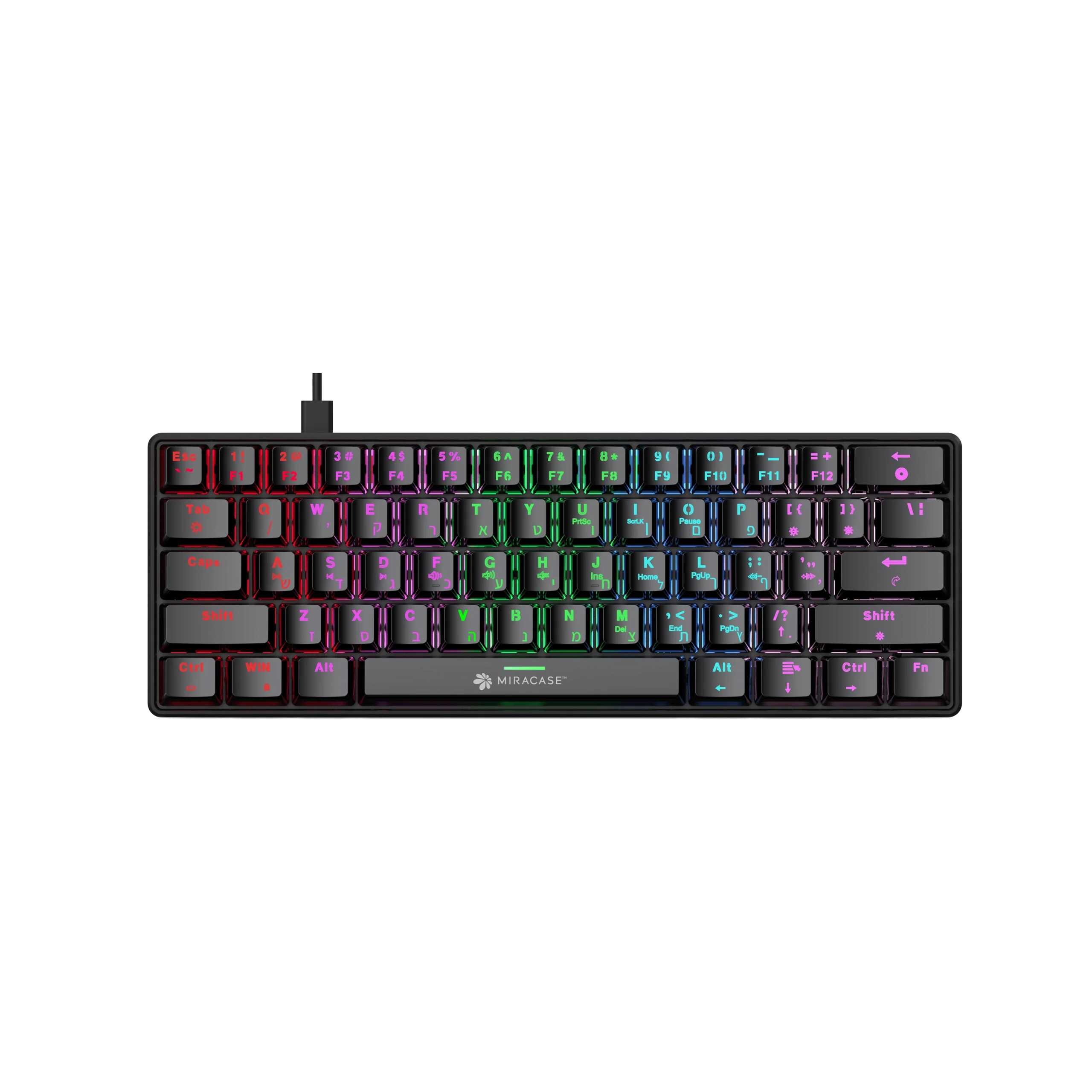 מקלדת מכנית חוטית MMCK100 עם תאורת RGB מבית Miracase מקלדת מכנית חוטית MMCK100 עם תאורת RGB מבית Miracase