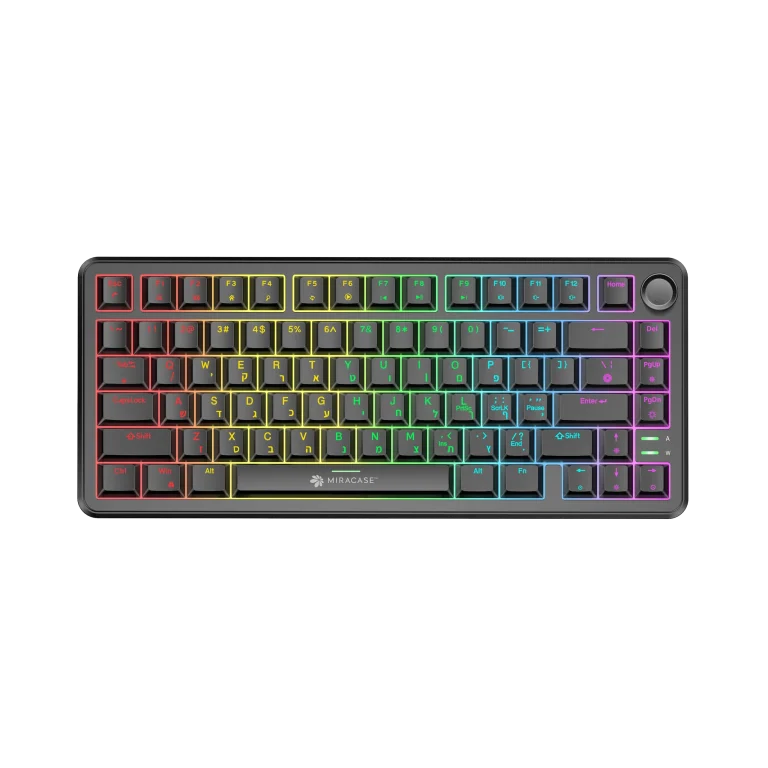 מקלדת מכנית חוטית  MMCK300 עם כפתור שליטה ותאורת RGB מבית Miracase