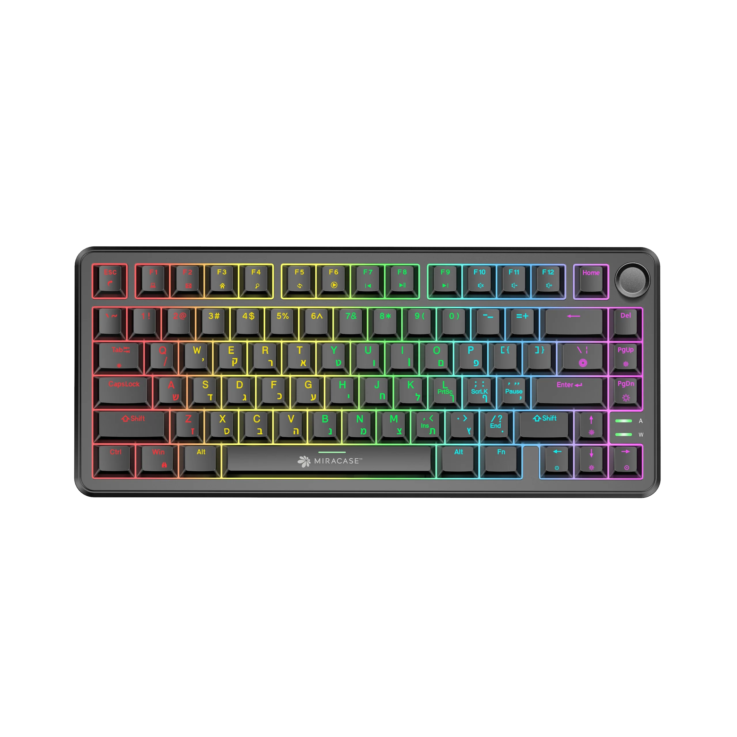 מקלדת מכנית חוטית MMCK300 עם כפתור שליטה ותאורת RGB מבית Miracase מקלדת מכנית חוטית MMCK300 עם כפתור שליטה ותאורת RGB מבית Miracase