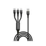 כבל סנכרון וטעינה 3 ב-1-USB to lightning, micro usb and type-c מבית SILVER LINE