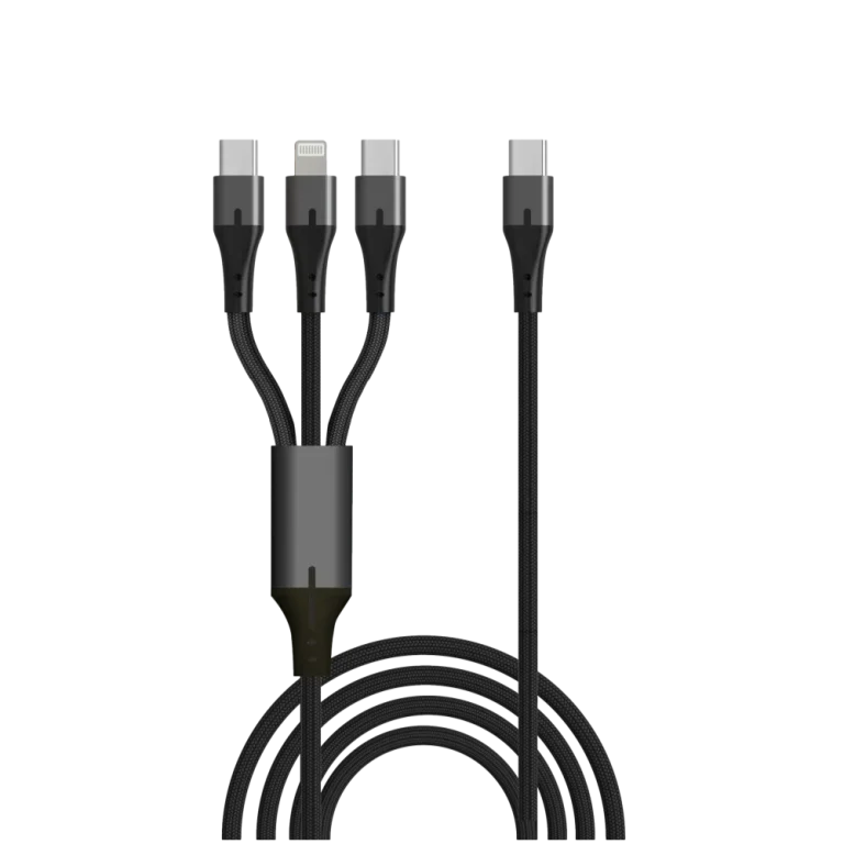 כבל סנכרון וטעינה 3 ב-1 Type-c to LIGHTNING and Type-c 2x