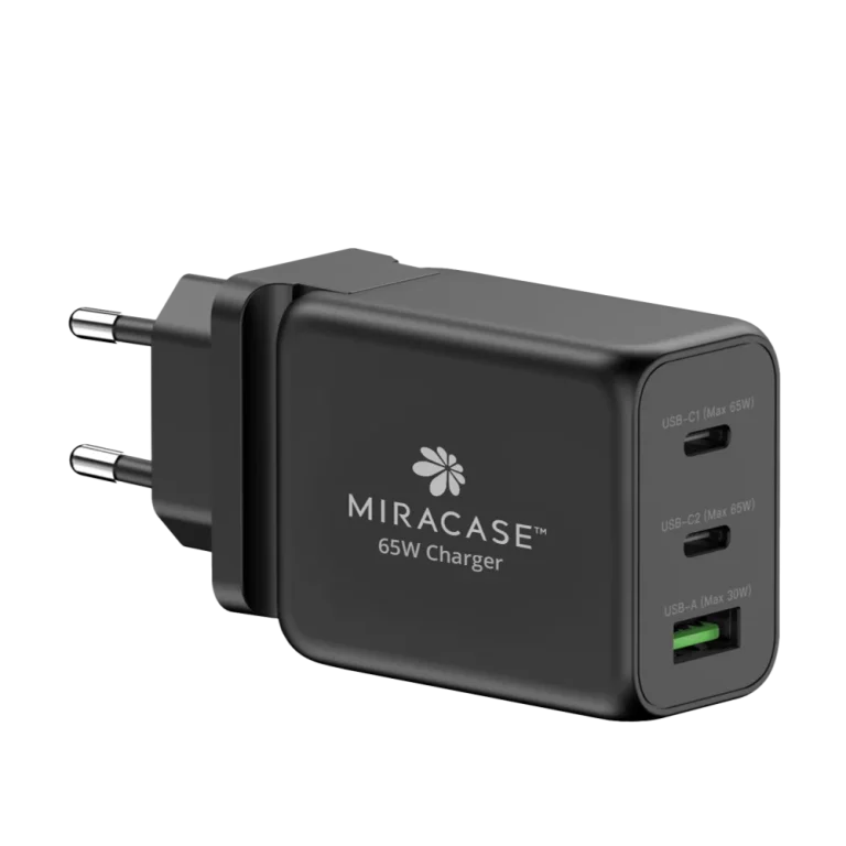 מטען קיר אוניברסלי מהיר דגם MWC65U בצבע שחור מבית MIRACASE