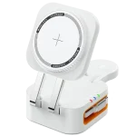 מטען אלחוטי מגנטי מתקפל 3 ב־1 Miracase MQIW610 לבן