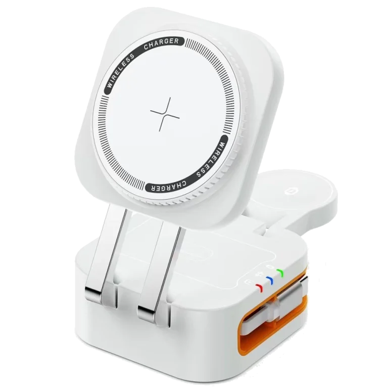 מטען אלחוטי מגנטי מתקפל 3 ב־1 Miracase MQIW610 לבן
