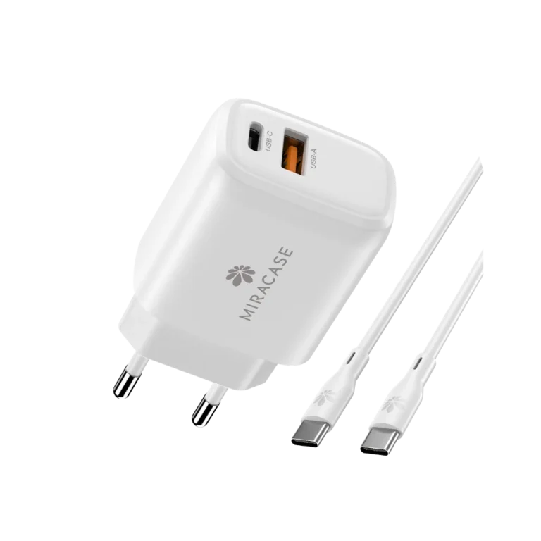 מטען קיר 20W + כבל USB-C דגם MWC20PQ2 מבית Miracase