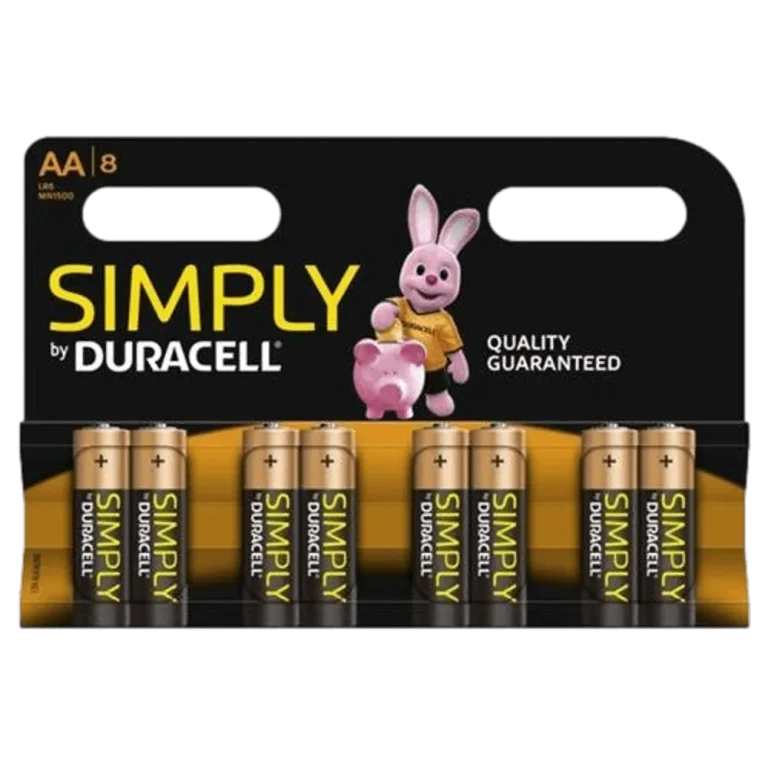 סט 8 סוללות DURACELL AA Simply