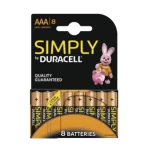 סט 8 סוללות בגודל  AAA  Duracell  Simply