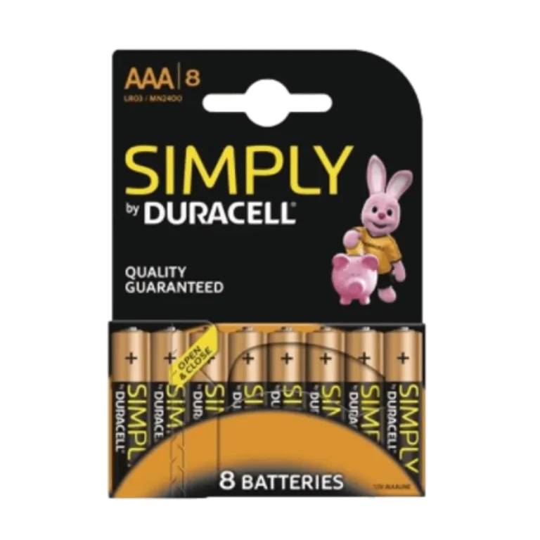 סט 8 סוללות בגודל AAA Duracell Simply
