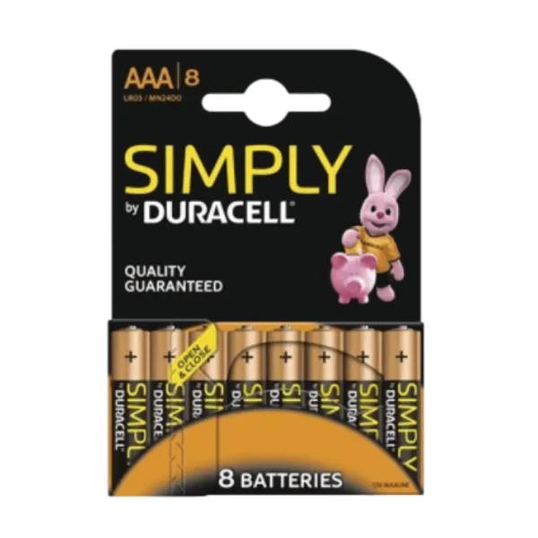 סט 8 סוללות בגודל  AAA  Duracell  Simply