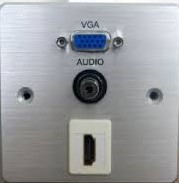 פנל חיבורים למקרן VGA+HDMI וסאונד PL קיר