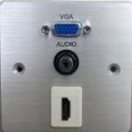 פנל חיבורים למקרן VGA+HDMI וסאונד PL קיר