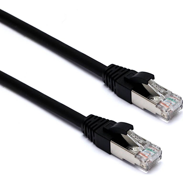 מגשר מסוכך EXCEL CAT6A צבע שחור באורך 5