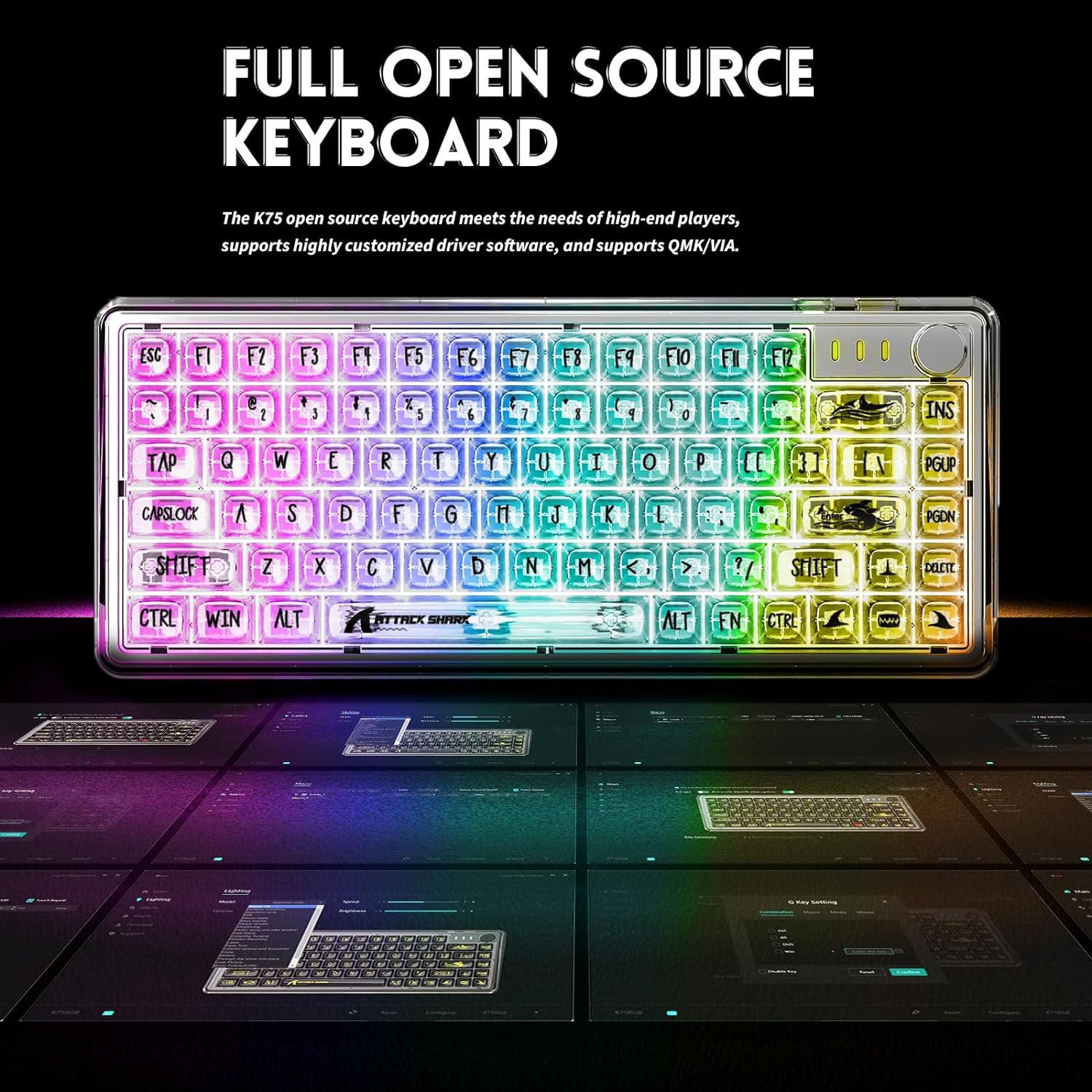 K75 RGB מבית ATTACK SHARK - תמונת סקירה 4