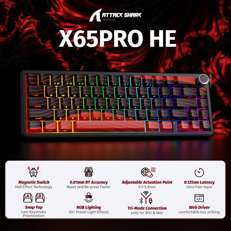 X65 8K PRO מבית ATTACK SHARK – תמונת מוצר 2