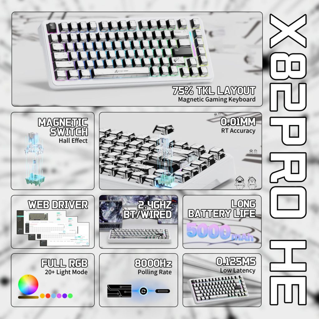 X82 PRO מבית ATTACK SHARK – תמונת מוצר 2