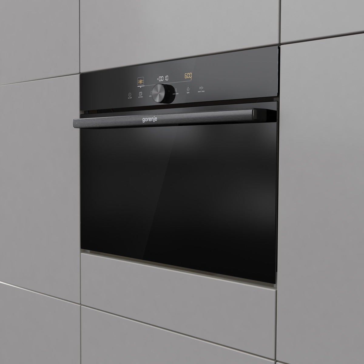 תנור בנוי משולב מיקרו gorenje בגימור זכוכית שחורה דגם BCM4547DG - תמונה נוספת