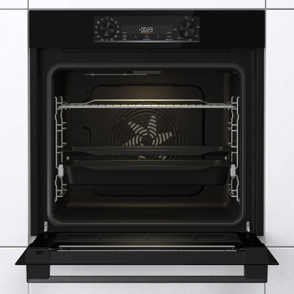 תנור בנוי gorenje בגימור נירוסטה שחורה דגם BOS6737E06B - תמונה נוספת