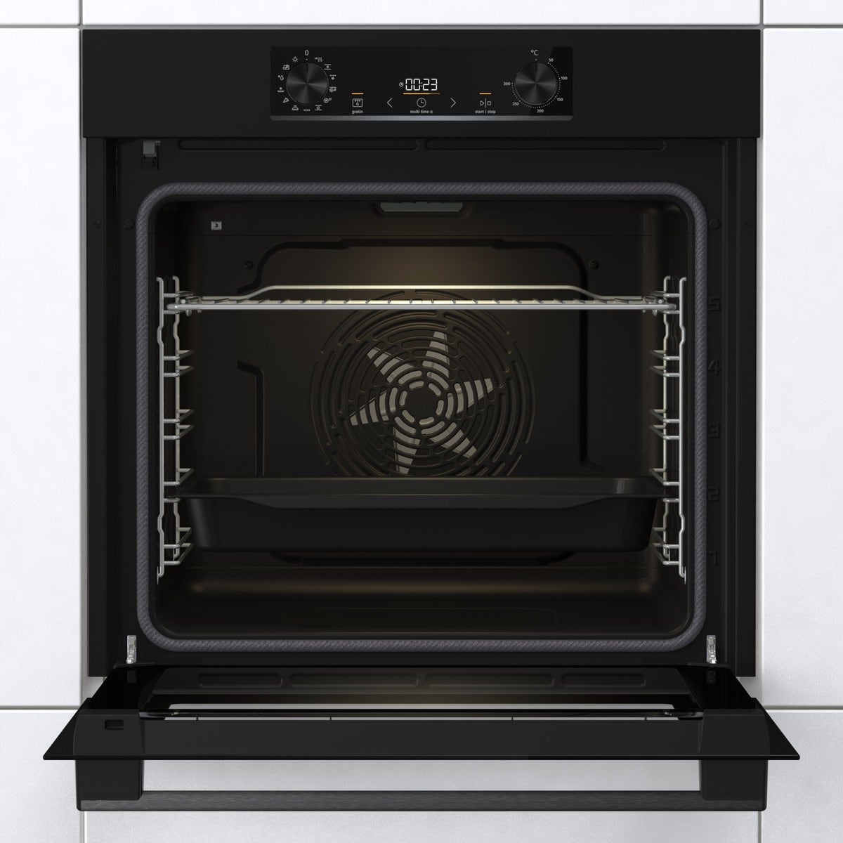 תנור בנוי gorenje בגימור נירוסטה שחורה דגם BPS6737E02B - תמונה נוספת