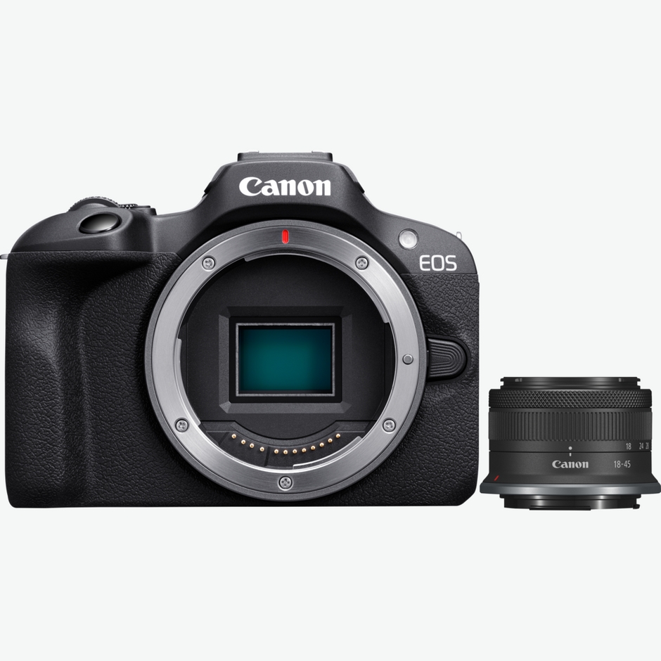 מצלמת מירורלס Canon R100 + RF-S 18-45 מצלמת מירורלס Canon R100 + RF-S 18-45