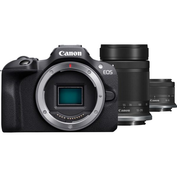 מצלמת מירורלס Canon R100 + RF 18-45 + RF 55-210