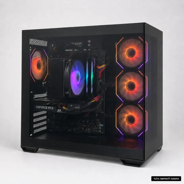מחשב גיימינג Delta עם Intel Core i7-12700F וכרטיס מסך RTX 5060 8GB במארז שחור RGB
