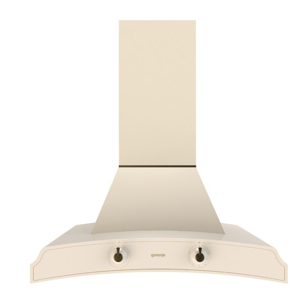 קולט אדים צמוד קיר gorenje בסגנון רטרו בצבע שמנת דגם DK63MCLI