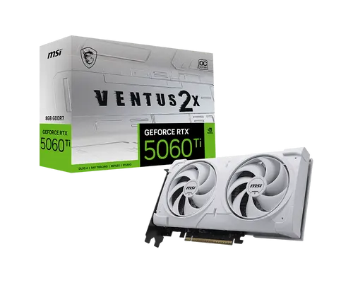 כרטיס מסך RTX 5060 Ti 8G VENTUS 2X OC WHITE PLUS 4711377340304 לבן MSI